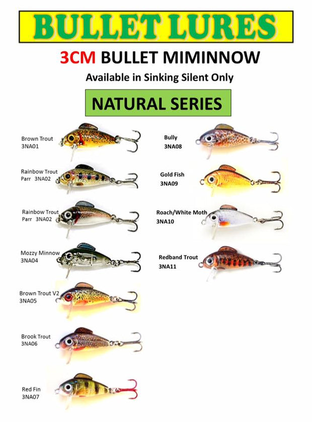 Bullet Lures 3cm Minnow