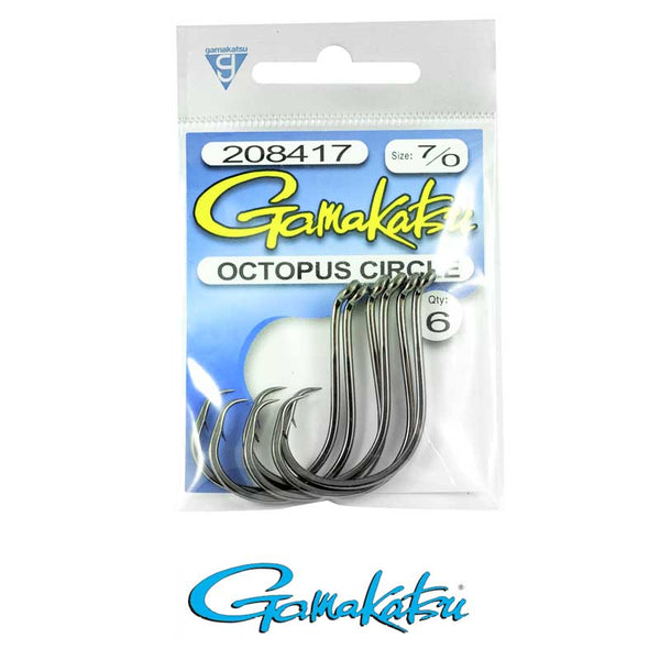 Gamakatsu Octopus Circle Hook - 3/0 Size, NS Black, Barbless (Pack Of 6)