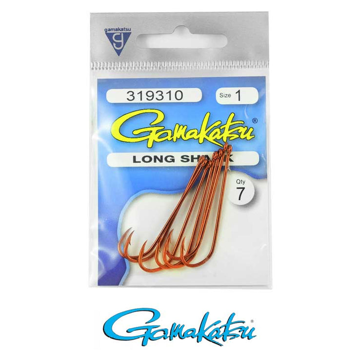Gamakatsu Long Shank Red Hook Value Pack Size 12, 25 Pieces LS01225 – Mid  Coast Fishing Bait & Tackle