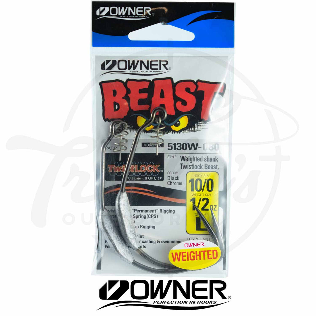 8/0 owner weighted beast hook 5130W Jigheads Nets and Films Jigging World Power Handles these hooks provide more Model:SRN101-A  Left Hand