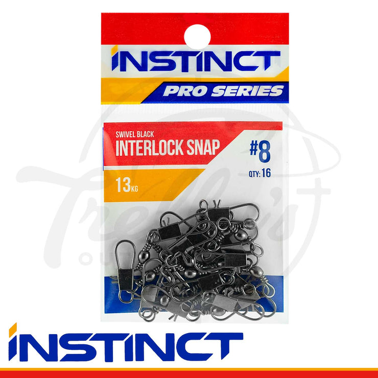 Instinct Pro Black Interlock Snap Fishing Swivel